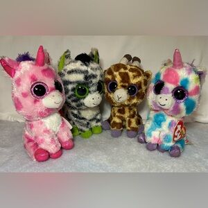 TY Beanie Boo’s Bundle Sugar Pie Zig-Zag Safari & Wishful 4 TOTAL